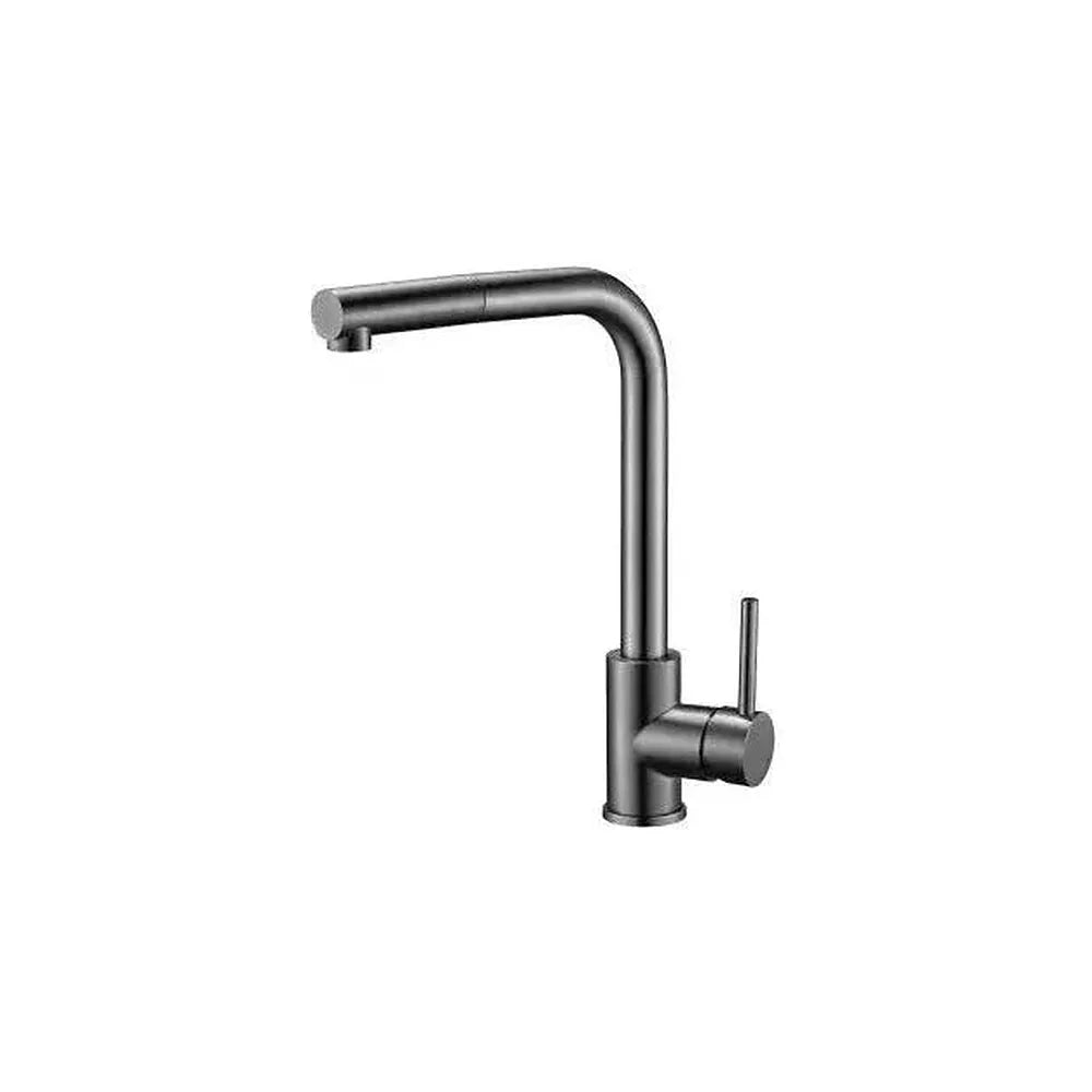 Grifo de cocina extraíble redondo monomando en latón gun metal Amur de Valaz Valaz