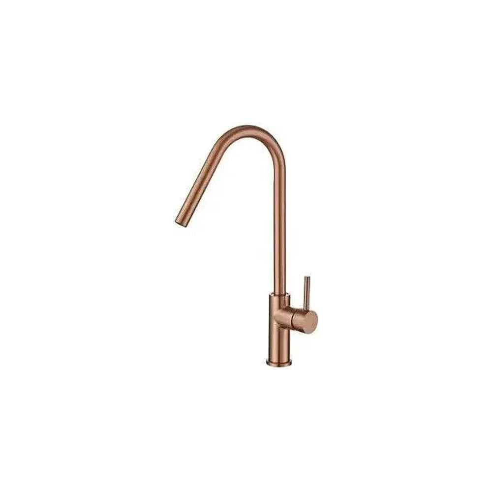 Grifo de cocina monomando alto con 2 latiguillos en oro rosa Misuri de Valaz Valaz