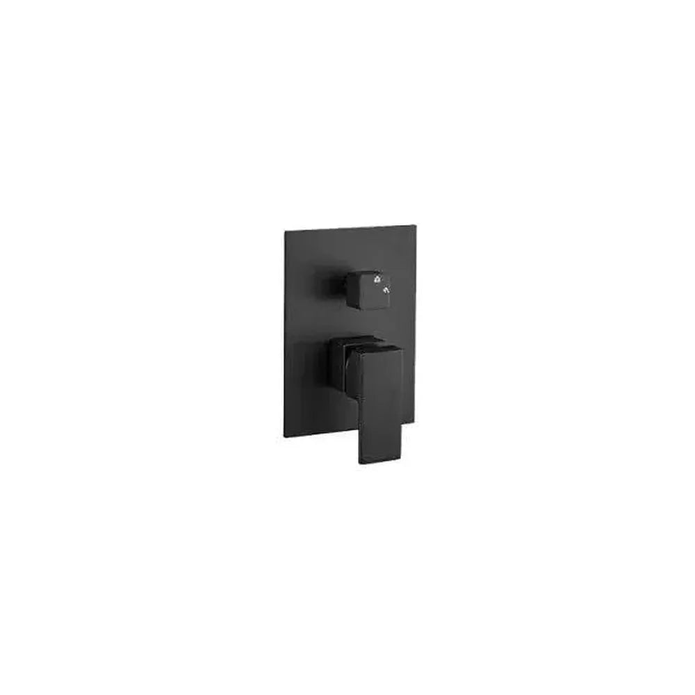 Grifo de ducha monomando empotrado a pared de cuerpo cuadrado y 2 vías en negro mate de Valaz Valaz