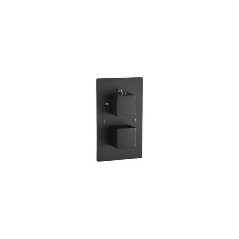 Grifo de ducha termostático empotrable a pared de 2 vías en negro mate de Valaz Valaz