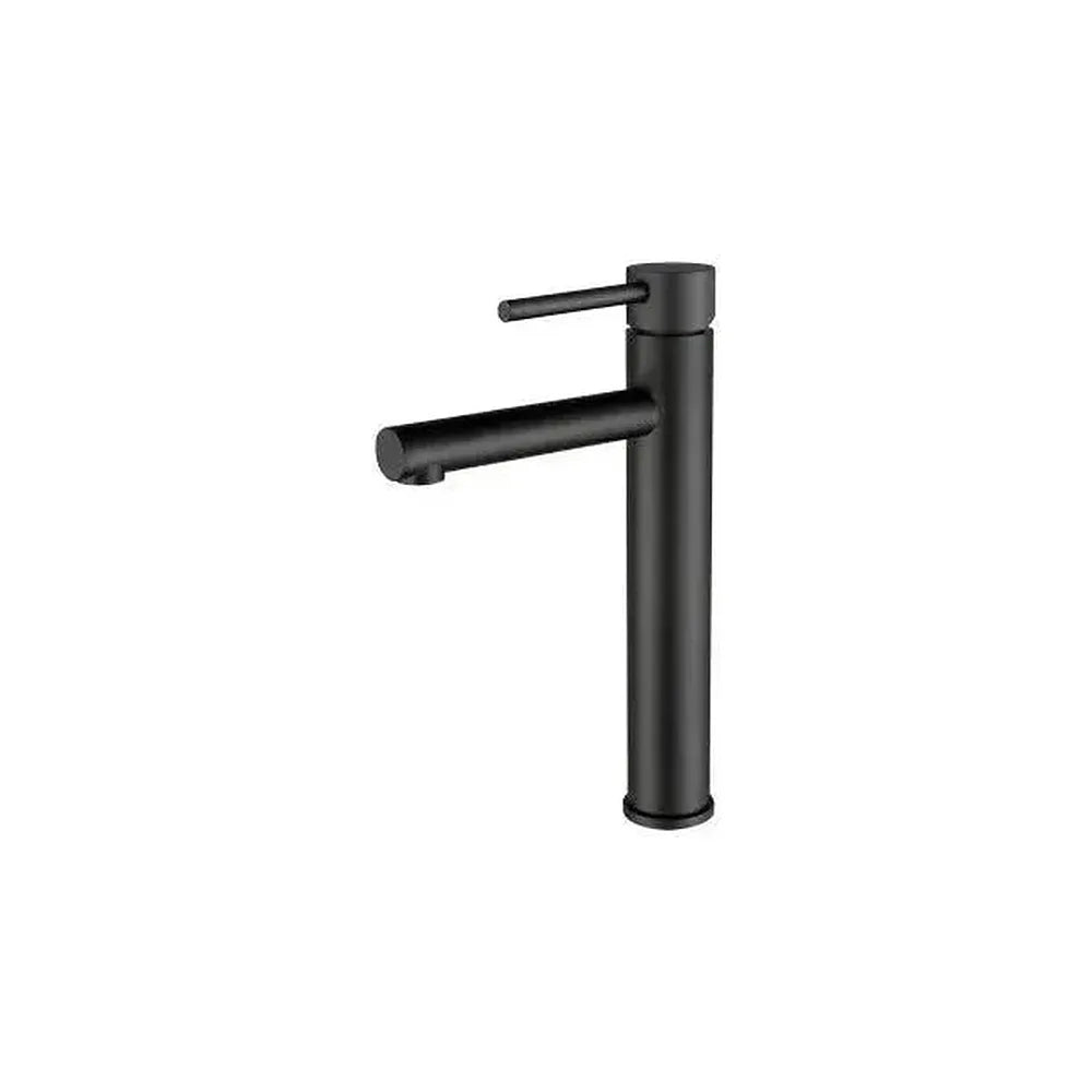 Grifo de lavabo alto monomando de agua fría con caño recto en negro mate Nansa de Valaz Valaz
