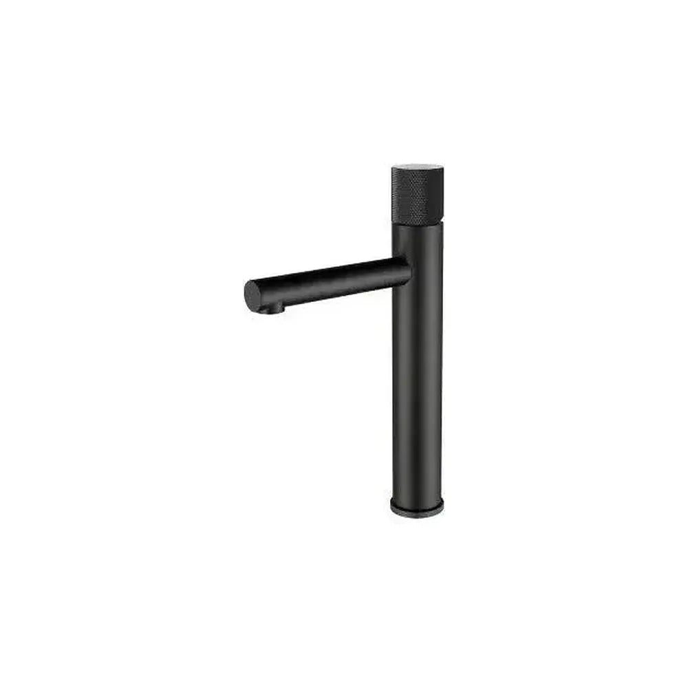Grifo de lavabo alto monomando de caño recto redondo en latón negro mate Bidasoa de Valaz Valaz