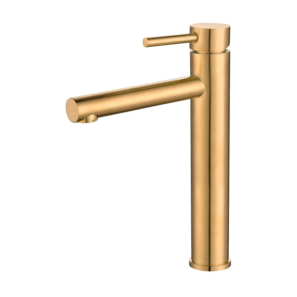Grifo de lavabo alto monomando para pica en oro mate Palancia de Valaz Valaz