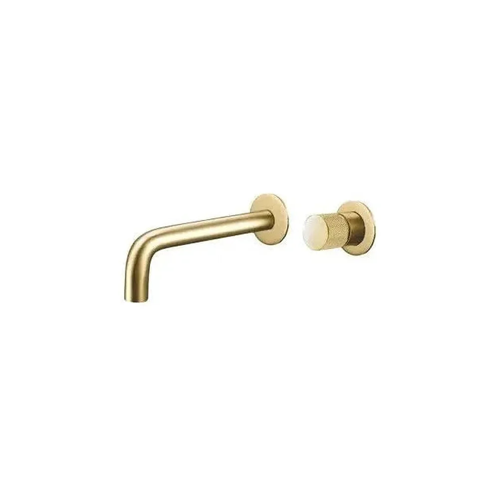 Grifo de lavabo empotrado a pared monomando en latón dorado mate Besaya Luxury de Valaz Valaz