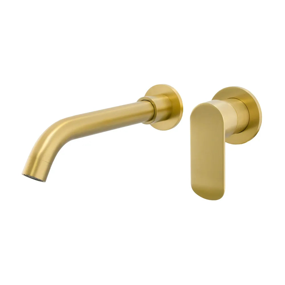 Grifo de lavabo empotrado monomando con caño de 21 cm en oro mate Cenia de Valaz Valaz