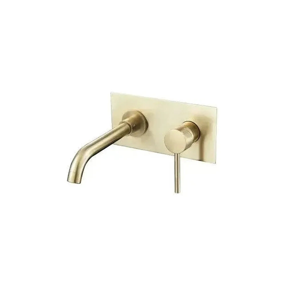 Grifo de lavabo empotrado monomando en latón dorado cepillado Jucar de Valaz Valaz