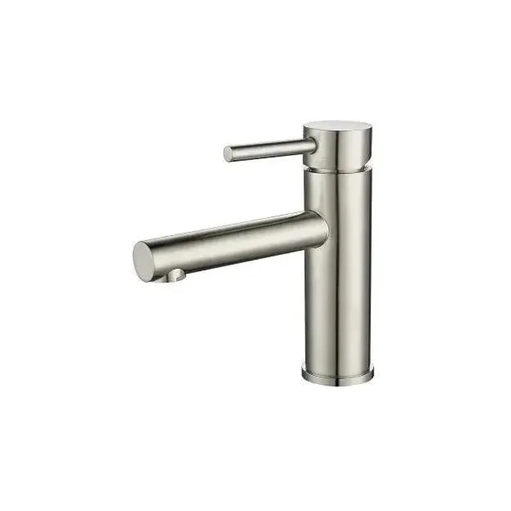 Grifo de lavabo monomando con caño recto en latón acero cepillado Palancia de Valaz Valaz