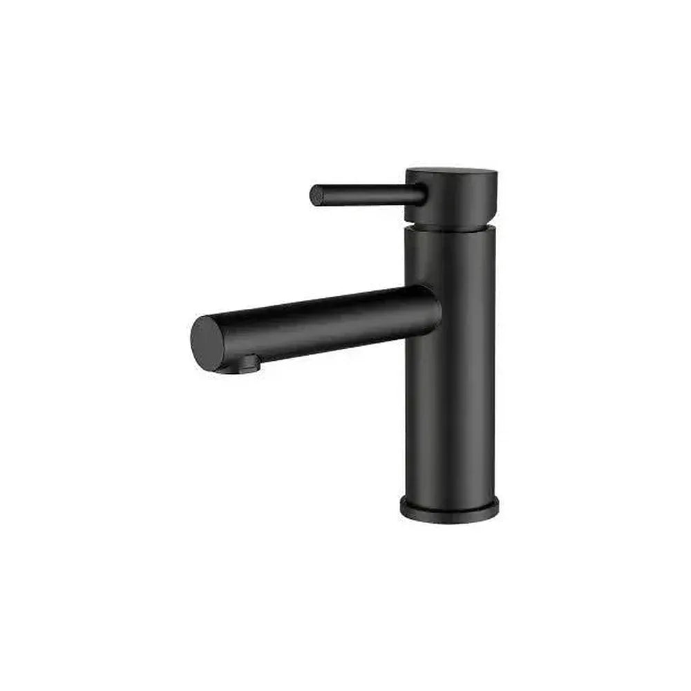 Grifo de lavabo monomando con caño recto en latón negro mate Palancia de Valaz Valaz