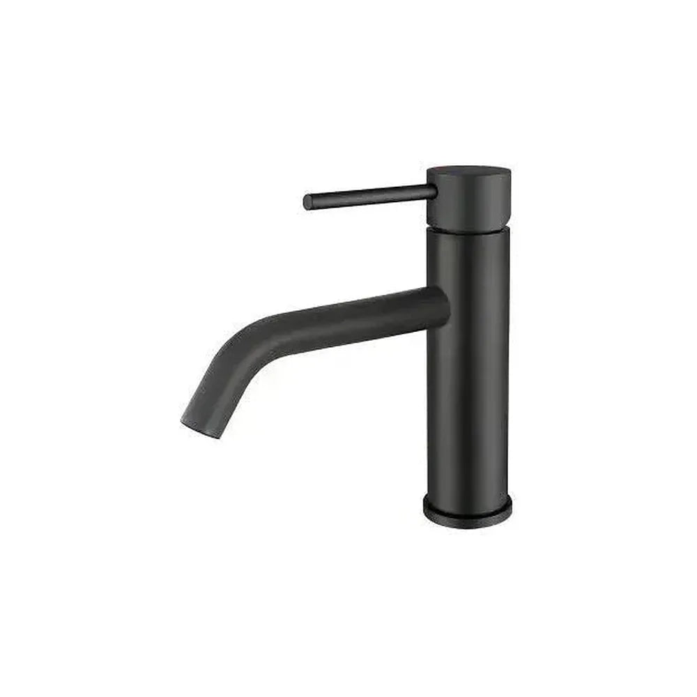 Grifo de lavabo monomando de agua fría redondo en latón negro mate Ason de Valaz Valaz