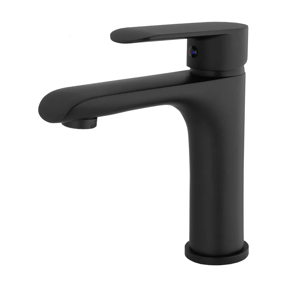 Grifo de lavabo monomando redondo en negro mate Turia de Valaz Valaz