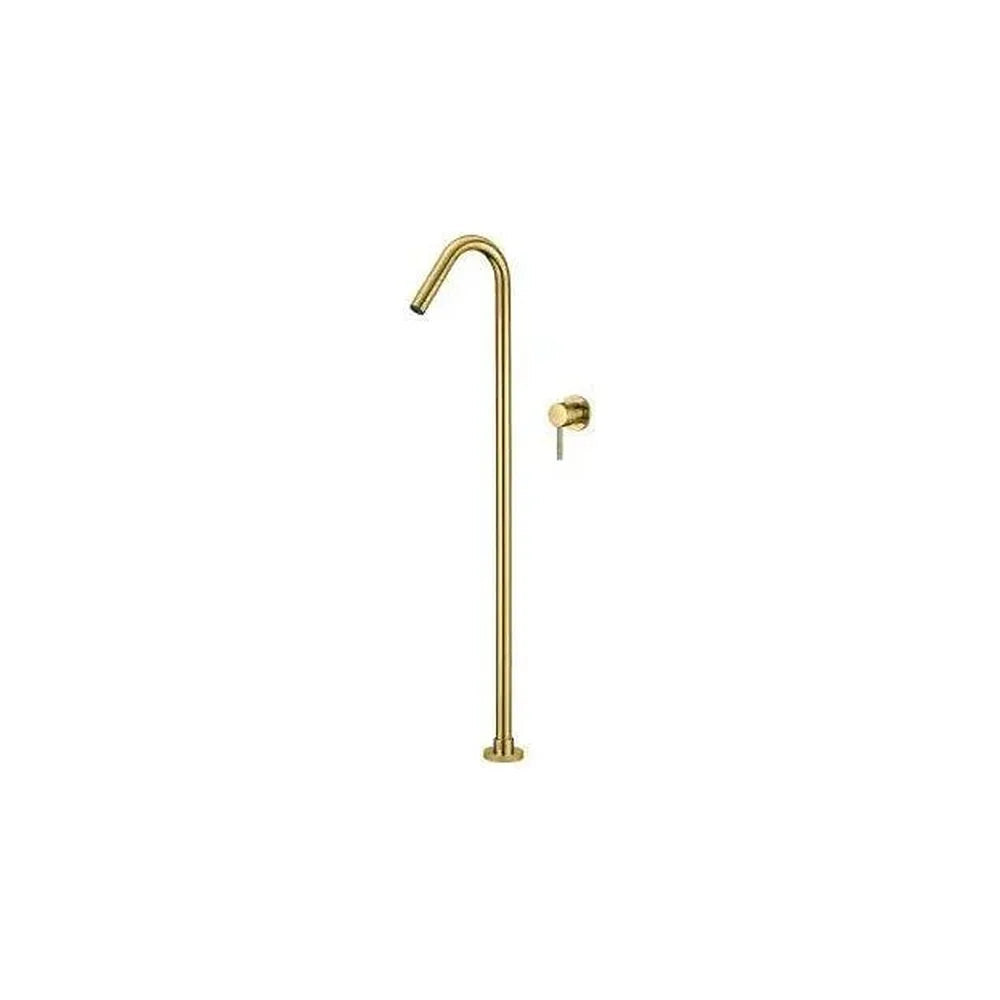 Grifo monomando para bañera exenta en latón dorado cepillado Júcar de Valaz Valaz