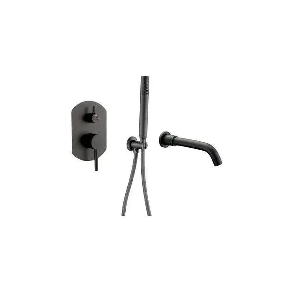 Grifo para bañera con alcachofa de mano y maneta monomando en negro mate Duero de Valaz Valaz