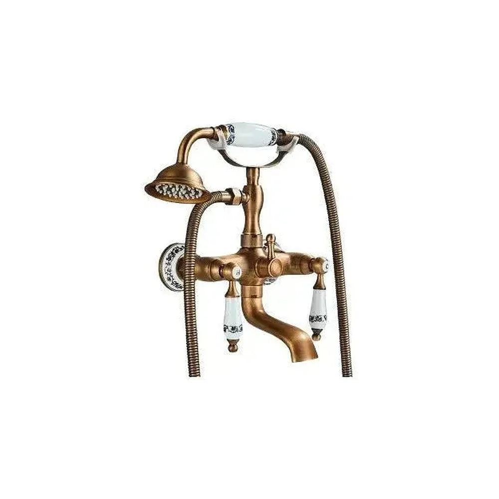 Grifo para bañera de diseño vintage en latón envejecido y acero inoxidable Mijares de Valaz Valaz
