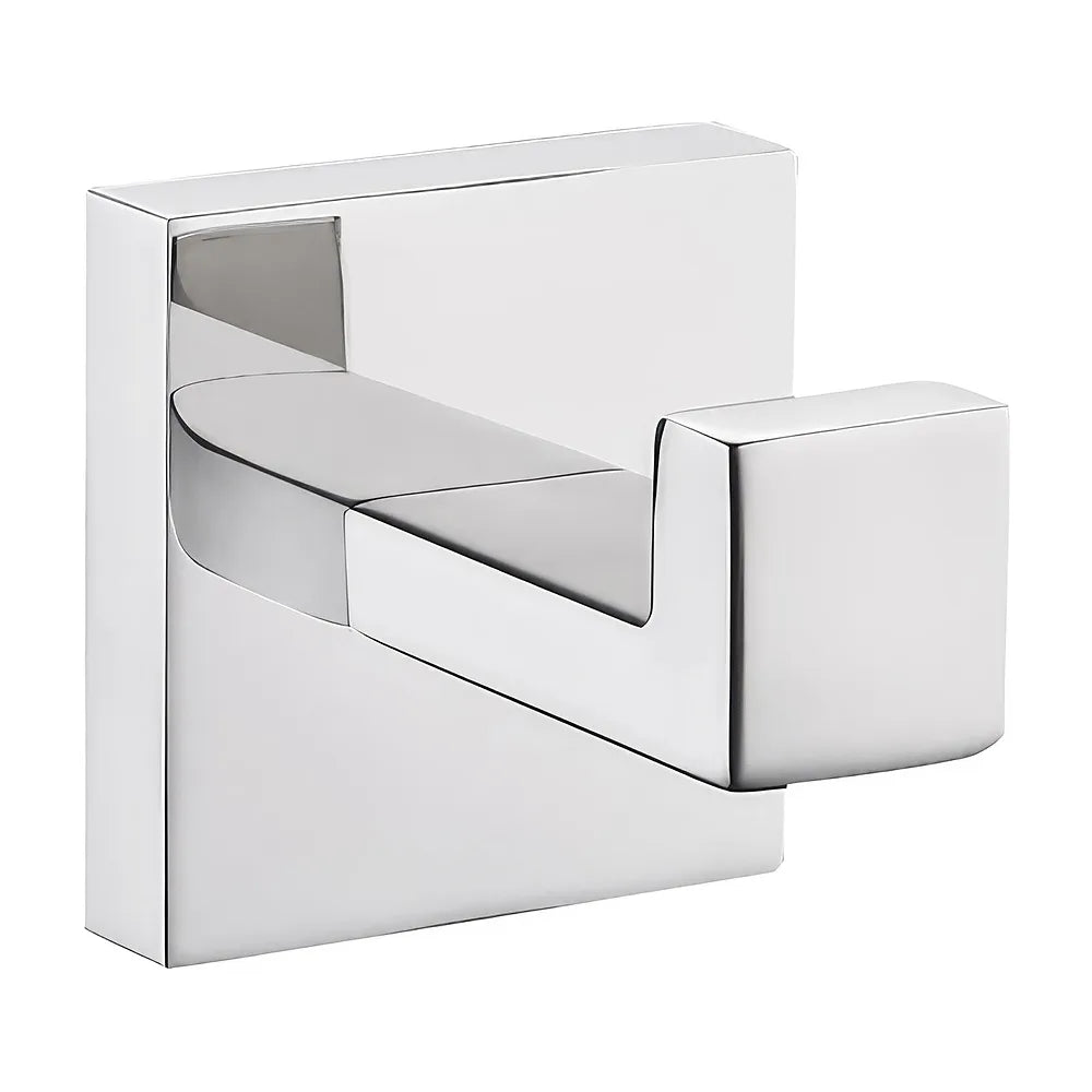 Percha cuadrada cromada moderna y minimalista para baño de Valaz Valaz