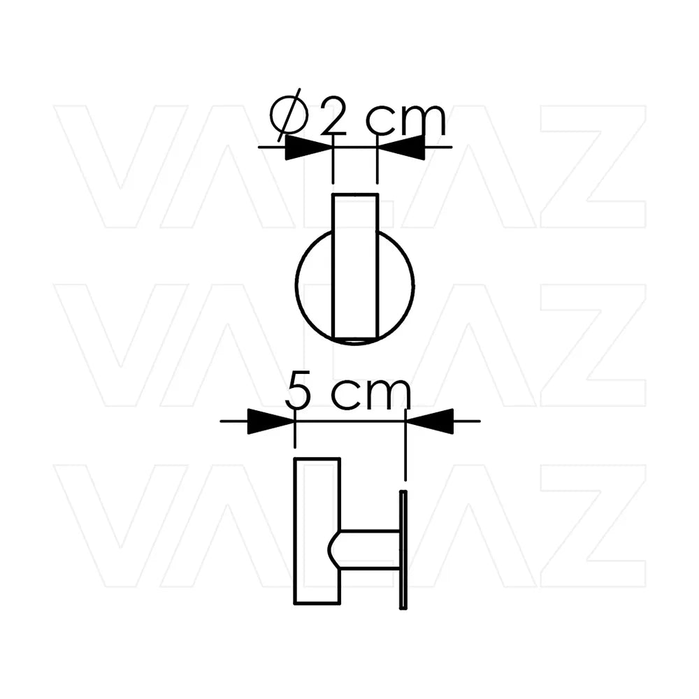 Vista principal de Percha diseño minimalista con acabado oro mate y protección PVD adhesiva sin taladro de Valaz