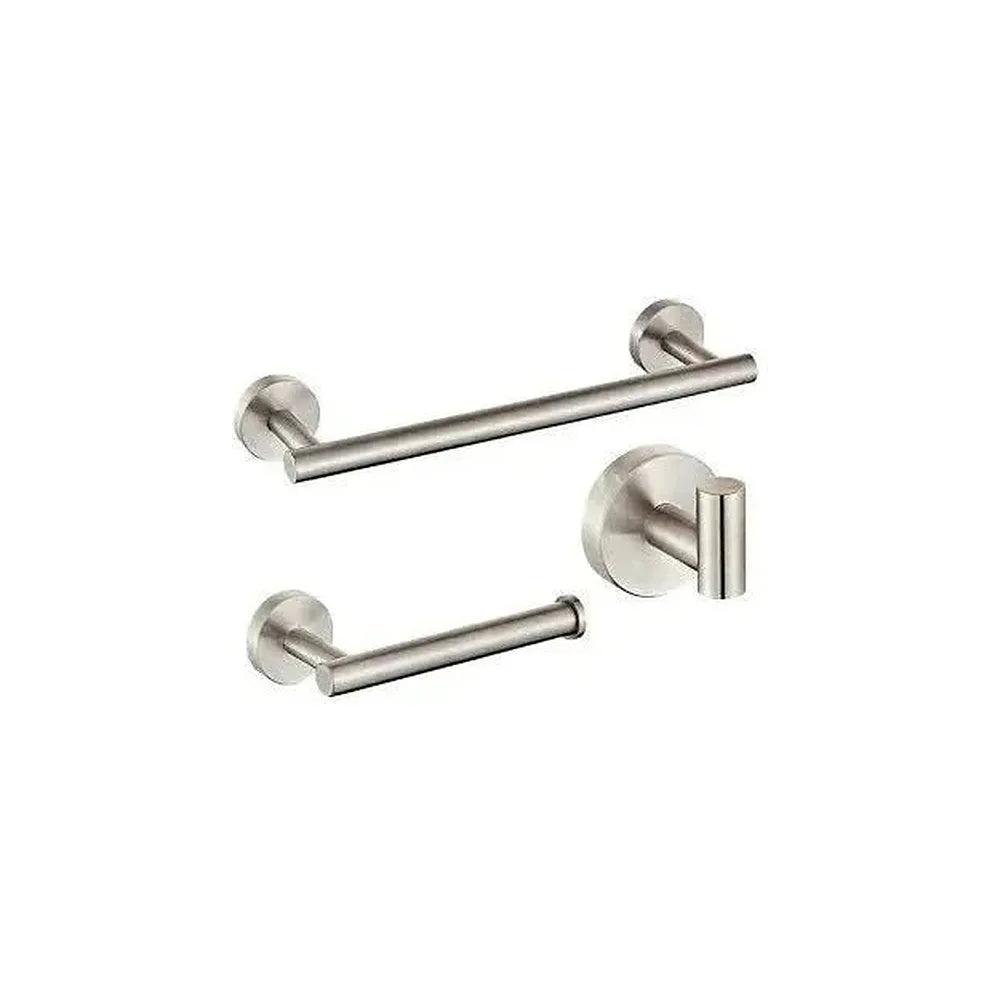 Set de Baño Valaz en Acero Inoxidable Cepillado con Toallero y Portarrollos Valaz