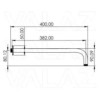 Vista principal de Soporte de rociador de ducha para pared de latón de 9x40 cm en negro mate de Valaz