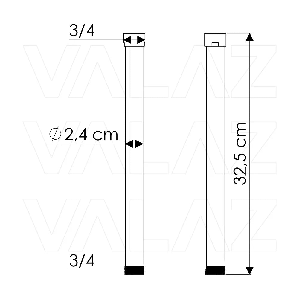 Vista principal de Tubo alargador ducha cromado resistente para ajustar la altura de la ducha 30 cm Valaz