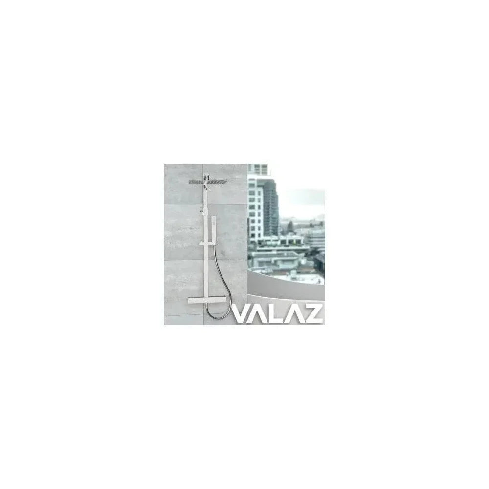 Vista de Columna de ducha termostática cuadrada de altura ajustable en cromado Segura de Valaz por Valaz - MerkiMarket