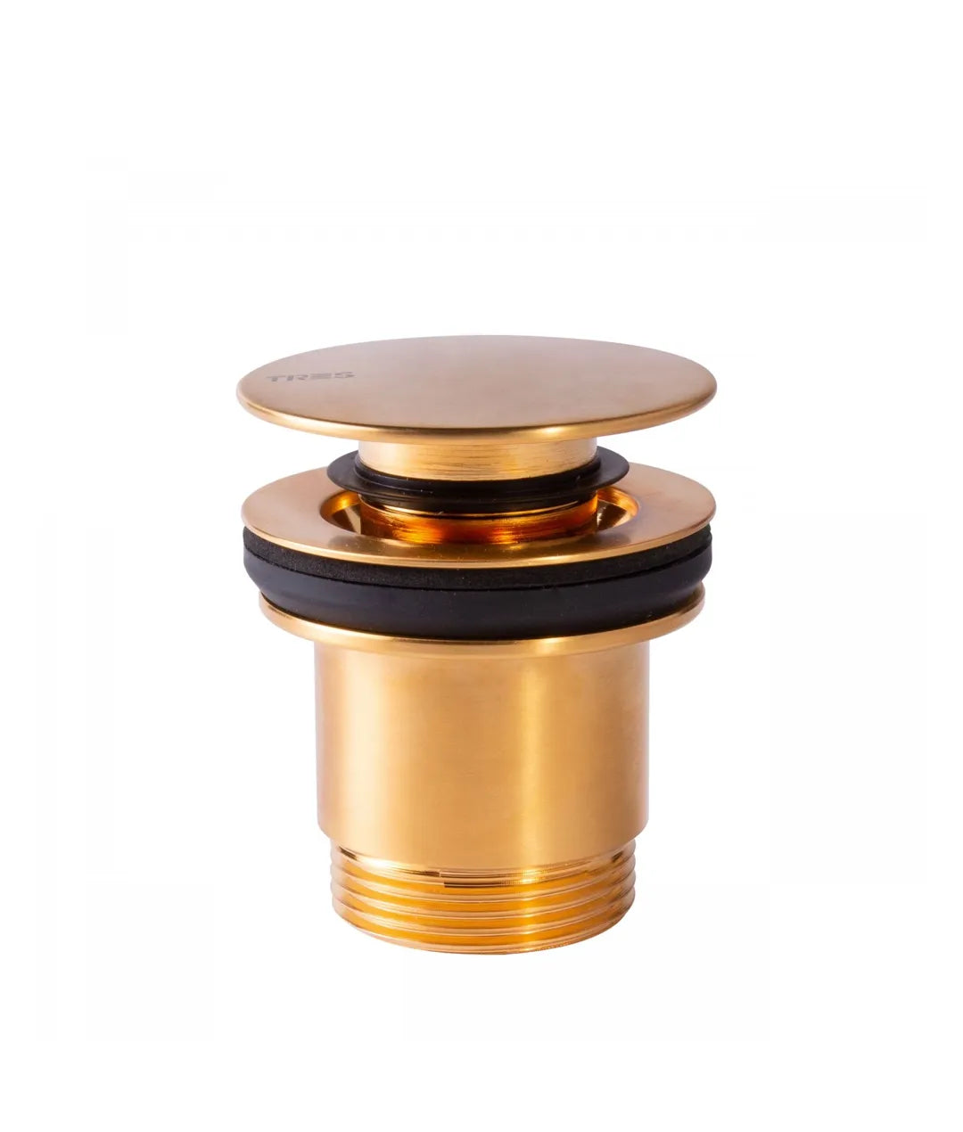 Válvula de desagüe para lavabo con acabado oro mate TRES 0