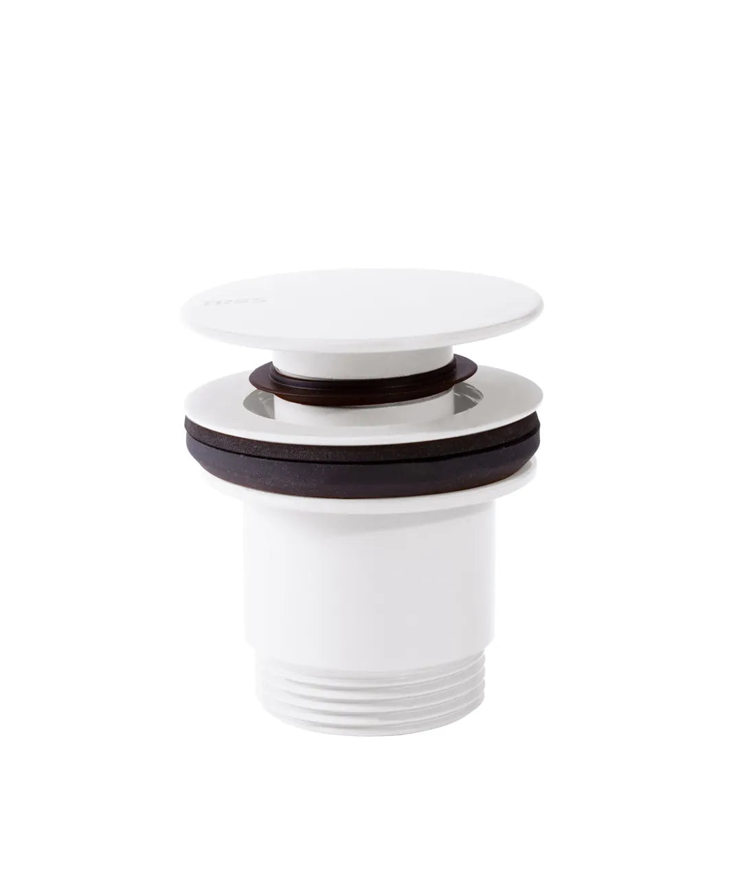 Válvula de desagüe para lavabo de acabado blanco mate con rebosadero o sin Click Clack Simple Rapid Tres 0