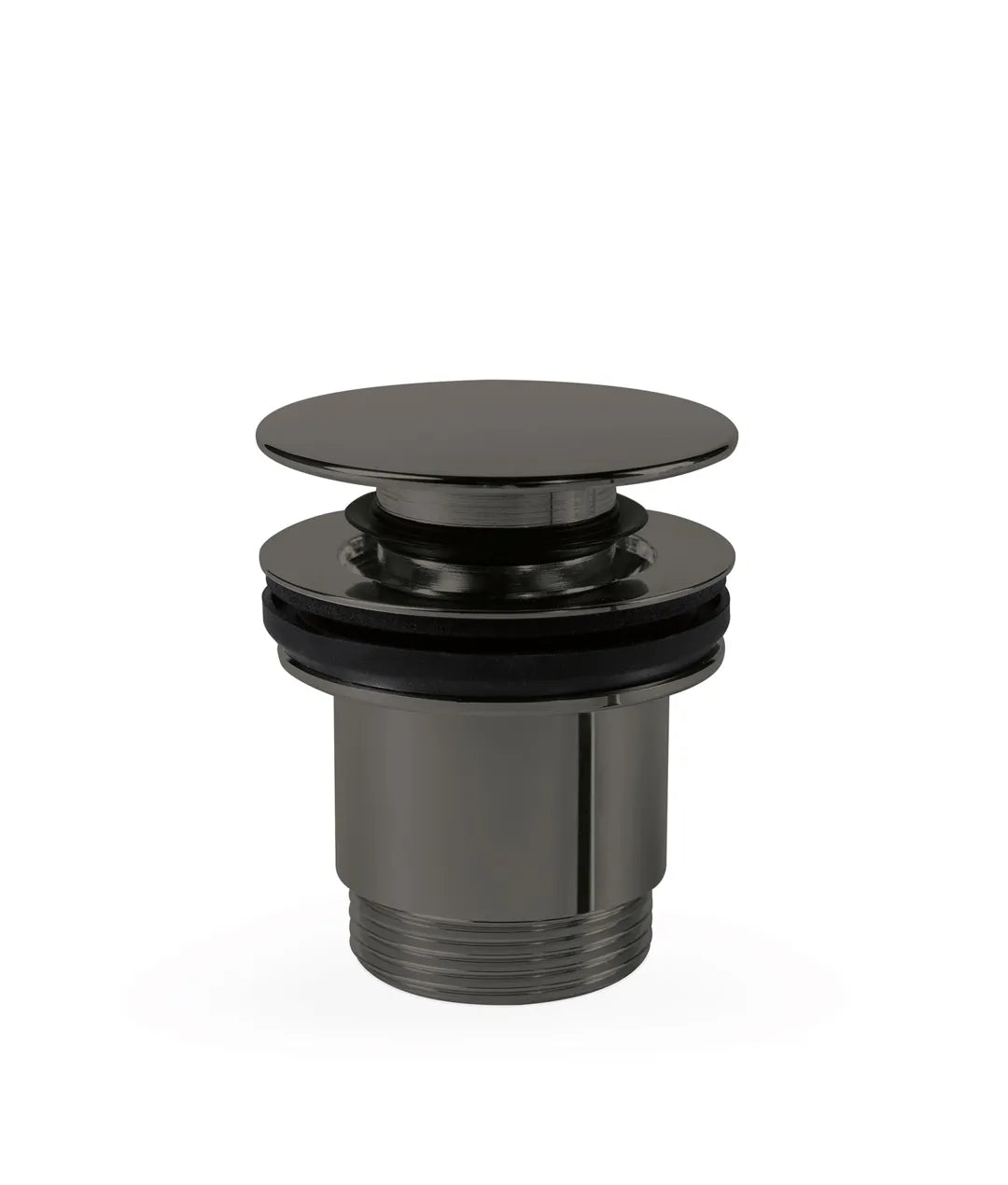 Válvula de desagüe para lavabo de acabado negro metalizado con o sin rebosadero Click Clack Simple Rapid Tres 0