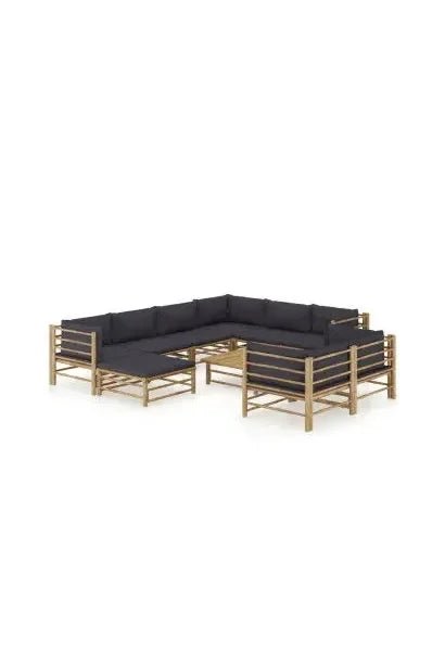 vidaxl_3058222_set_de_muebles_para_el_jardín_de_10_piezas_fabricados_en_bambú_con_cojines_de_color_gris_oscuro_0