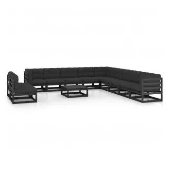 vidaxl_3076933_set_de_muebles_de_jardín_12_piezas_madera_de_pino_negra_con_cojines_gris_oscuro_vida_xl_1