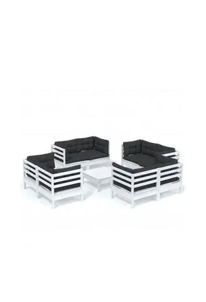 vidaxl_3096065_set_de_sofás_para_jardín_de_madera_de_pino_color_blanco_y_antracita_9_piezas_0