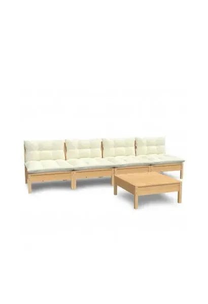 vidaxl_3096130_conjunto_para_jardín_de_5_piezas_con_mesa_y_sofás_en_madera_de_pino_con_cojines_color_crema_0