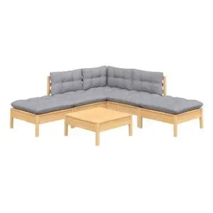 vidaxl_3096315_juego_de_sillones_y_mesa_para_jardín_de_6_piezas_fabricado_en_madera_color_marrón_miel_y_cojines_color_gris_2