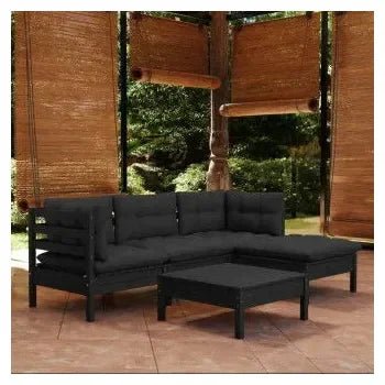 vidaxl_3096356_conjunto_para_jardín_de_5_piezas_con_mesa_y_sofás_en_madera_de_pino_negro_con_cojines_color_gris_antracita_1