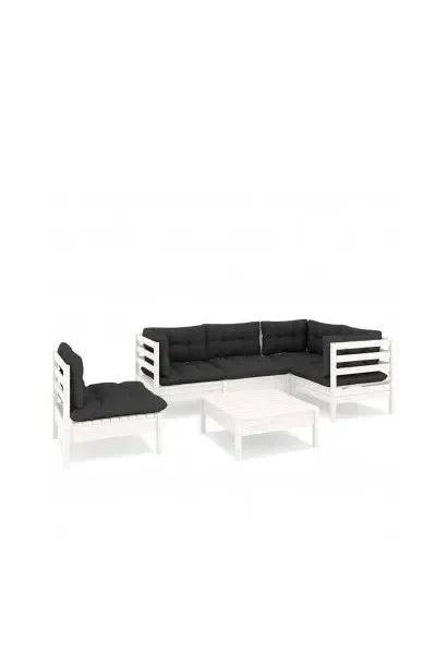 vidaxl_3096413_conjunto_para_jardín_de_6_piezas_de_mesa_con_sofás_de_madera_de_pino_blancos_y_cojines_color_gris_antracita_0