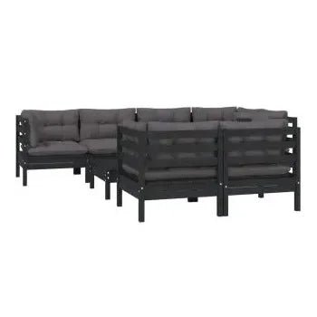 vidaxl_3096500_juego_de_sillones_para_jardín_de_8_piezas_hecho_en_madera_color_negro_y_cojines_color_gris_oscuro_vida_xl_2