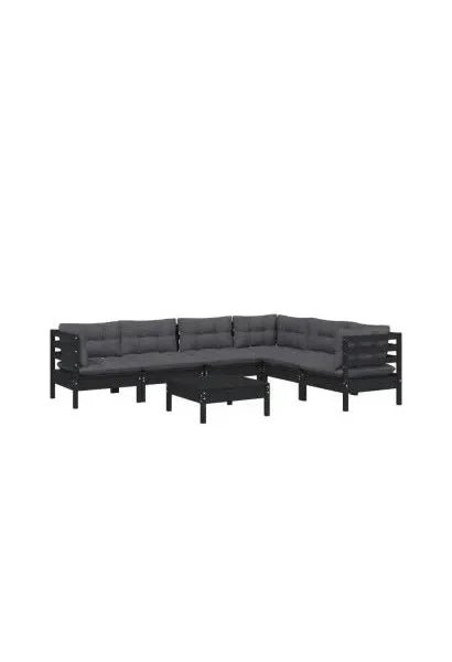 vidaxl_3096693_juego_de_sillones_para_jardín_de_7_piezas_con_taburete_hecho_en_madera_color_negro_y_cojines_color_gris_oscuro_vida_xl_0