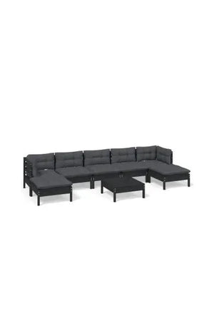 vidaxl_3097101_set_mobiliario_para_jardín_de_8_piezas_hecho_en_madera_con_mesa_color_negro_y_cojines_color_gris_oscuro_0