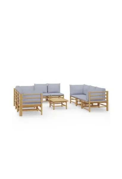 vidaxl_3155091_set_de_sofás_para_jardín_de_9_piezas_fabricado_en_bambú_con_cojines_de_color_gris_claro_vida_xl_0