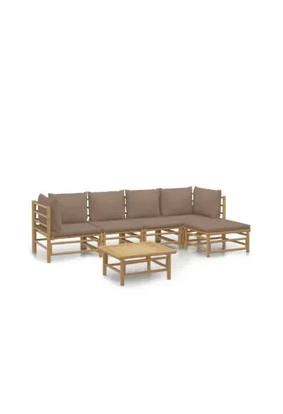 vidaxl_3155116_set_de_sofás_y_mesa_para_jardín_de_6_piezas_fabricado_en_bambú_con_cojines_de_color_gris_topo_vida_xl_0