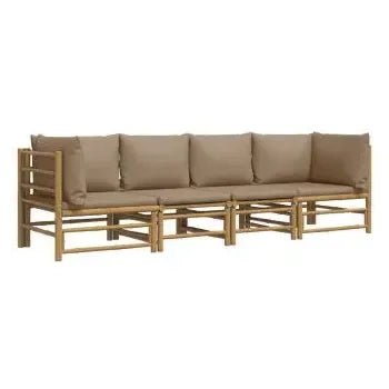 vidaxl_3155120_set_de_sofás_y_mesa_para_jardín_de_4_piezas_fabricado_en_bambú_con_cojines_de_color_gris_topo_vida_xl_2