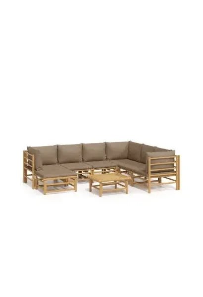 vidaxl_3155127_set_de_sofás_con_mesa_para_jardín_de_8_piezas_fabricado_en_bambú_con_cojines_de_color_gris_topo_vida_xl_0