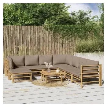vidaxl_3155132_set_de_sofás_centrales_y_esquineros_para_jardín_de_9_piezas_fabricado_en_bambú_con_cojines_de_color_gris_topo_vida_xl_1