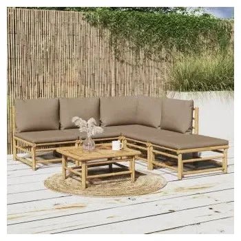 vidaxl_3155135_set_de_sofás_con_mesa_y_reposapiés_para_jardín_de_6_piezas_fabricado_en_bambú_con_cojines_de_color_gris_topo_vida_xl_1