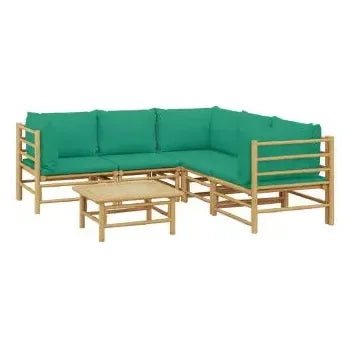 vidaxl_3155156_set_de_sofás_y_mesa_para_jardín_de_6_piezas_hecho_en_bambú_con_cojines_de_color_verde_vida_xl_2