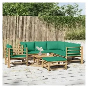 vidaxl_3155158_set_de_sofás_y_silla_para_jardín_de_8_piezas_fabricado_en_bambú_con_cojines_de_color_verde_vida_xl_1