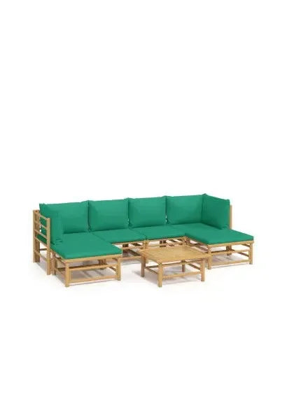 vidaxl_3155165_set_de_sofás_y_reposapiés_para_jardín_de_7_piezas_fabricado_en_bambú_con_cojines_de_color_verde_vida_xl_0
