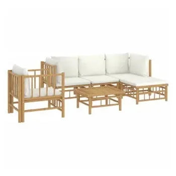 vidaxl_3155179_set_de_sofás_con_reposapiés_y_silla_para_jardín_de_5_piezas_fabricado_en_bambú_con_cojines_de_color_blanco_vida_xl_2