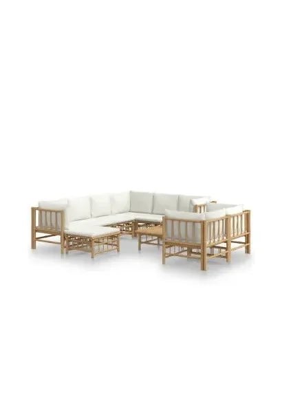 vidaxl_3155192_set_de_sofás_y_reposapiés_para_jardín_de_10_piezas_fabricado_en_bambú_con_cojines_de_color_blanco_vida_xl_0