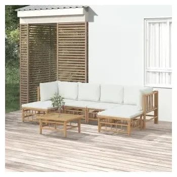 vidaxl_3155197_juego_de_sofá_y_reposapiés_para_jardín_de_7_piezas_fabricado_en_bambú_con_cojines_de_color_blanco_vida_xl_1