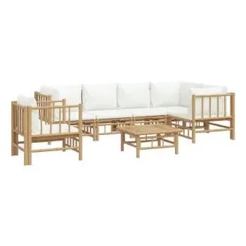 vidaxl_3155205_set_de_sofás_y_silla_con_mesa_para_jardín_de_7_piezas_fabricado_en_bambú_con_cojines_de_color_blanco_vida_xl_2