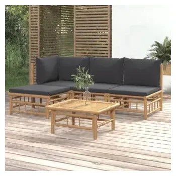 vidaxl_3155209_set_de_sofás_y_reposapiés_con_mesa_para_jardín_de_5_piezas_fabricado_en_bambú_con_cojines_grises_vida_xl_1